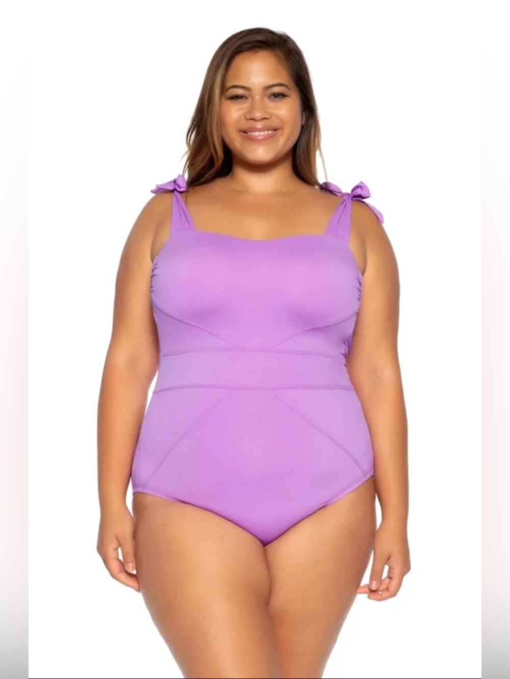 BECCA ETC Lili Plus Size Color Code One Piece Swimsuit, US 1X (16-18) NWT